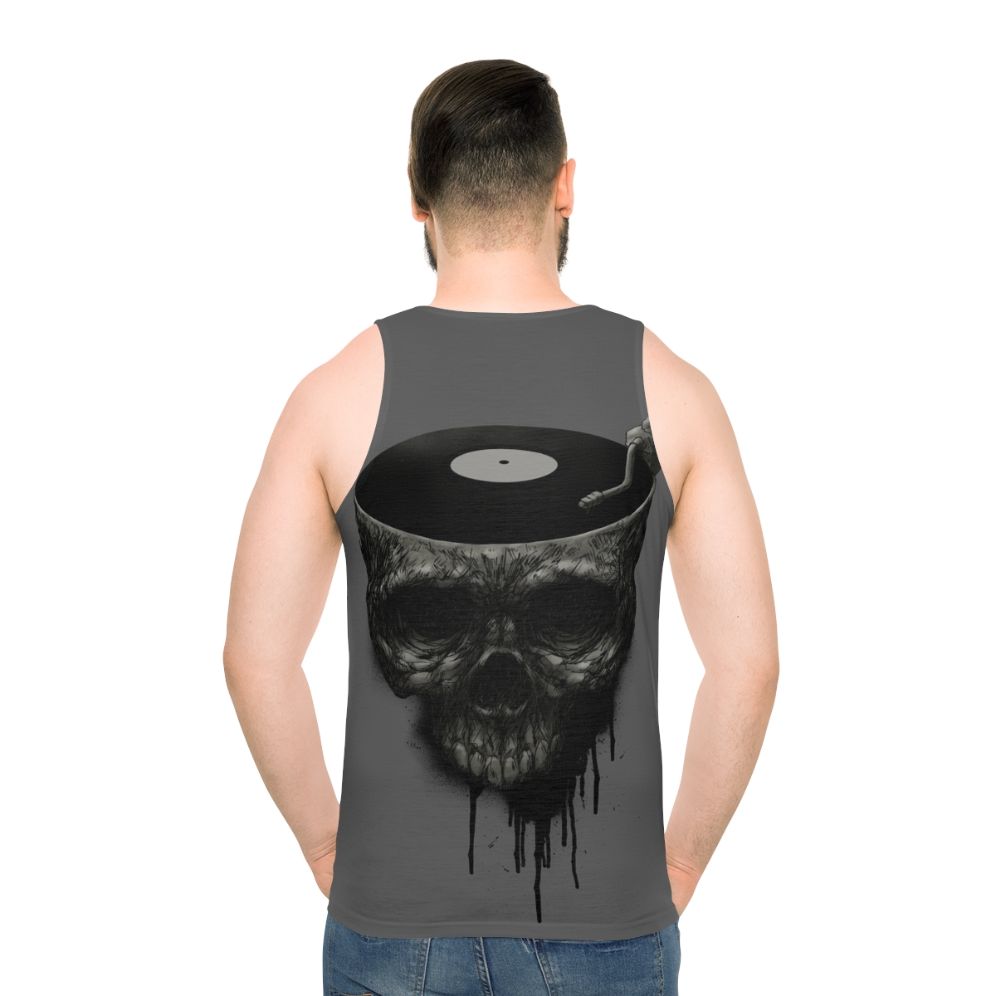 Last Dance unisex tank top with skull and grunge design