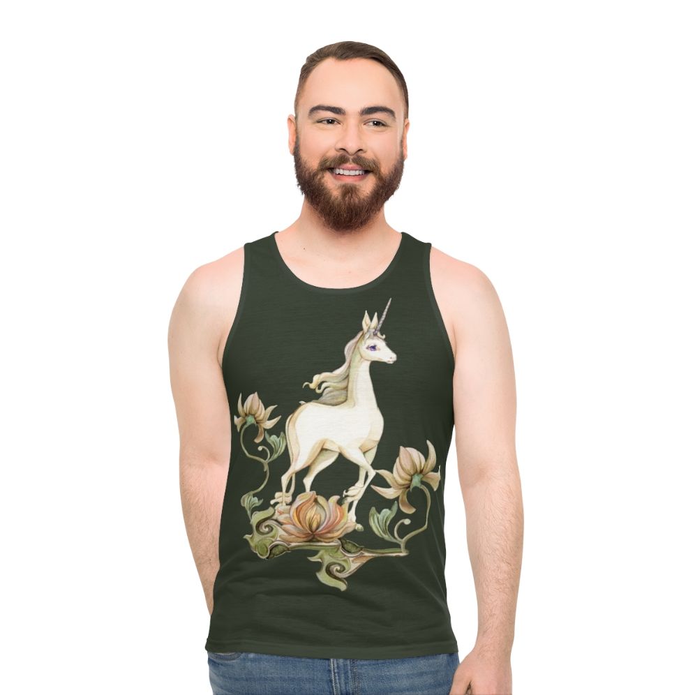 Last Unicorn Flower Garden Unisex Tank Top