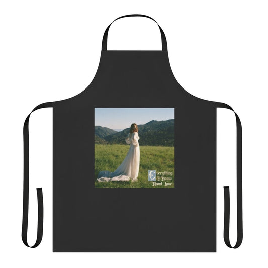 Laufey-inspired jazz pop apron with musical notes and singer silhouette