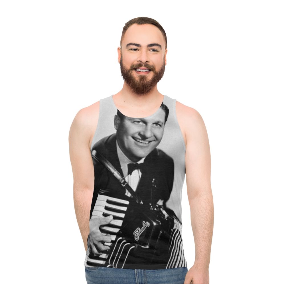Vintage Musician Lawrence Welk Accordion Unisex Tank Top