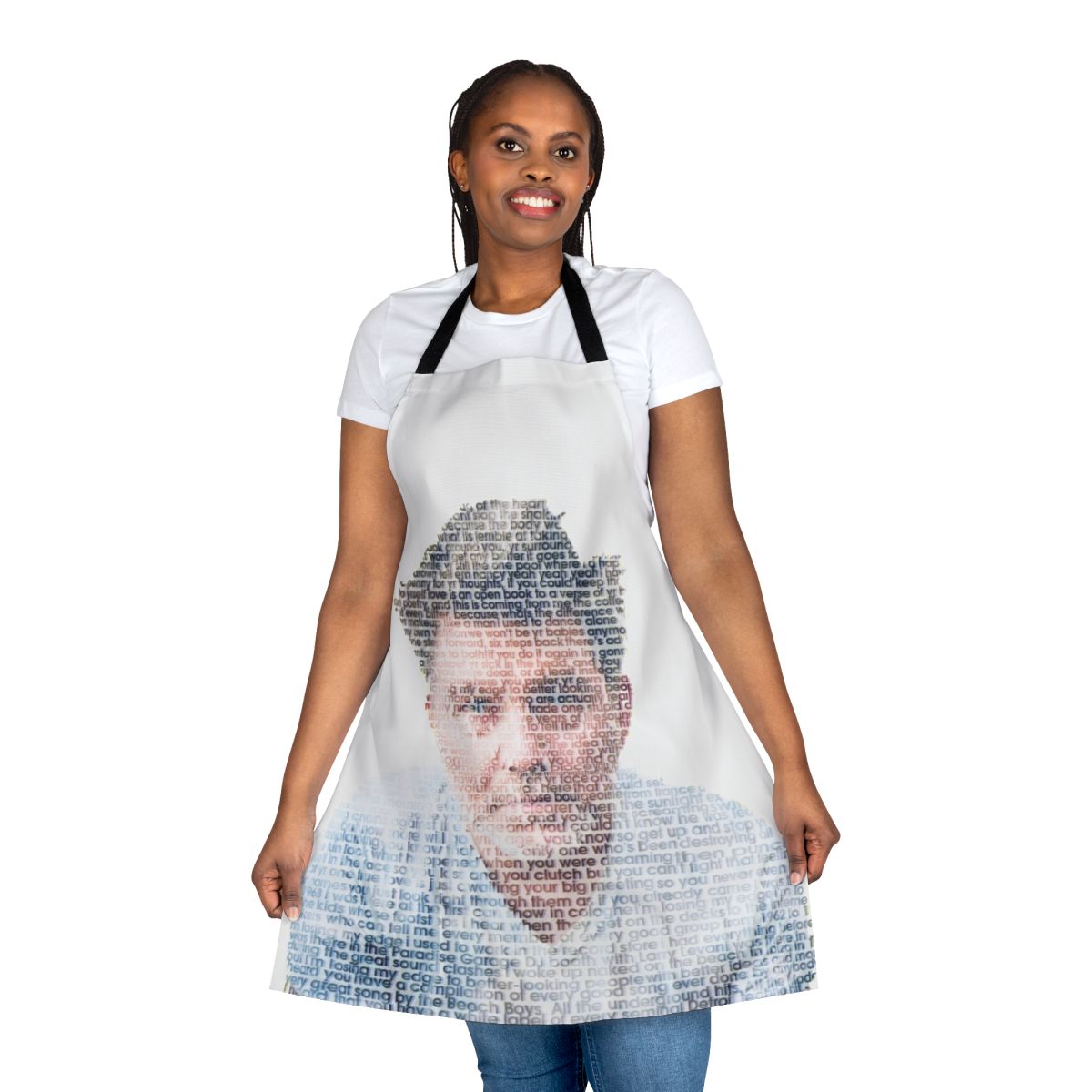 LCD Soundsystem inspired music lover's apron with band's iconic logo and album art