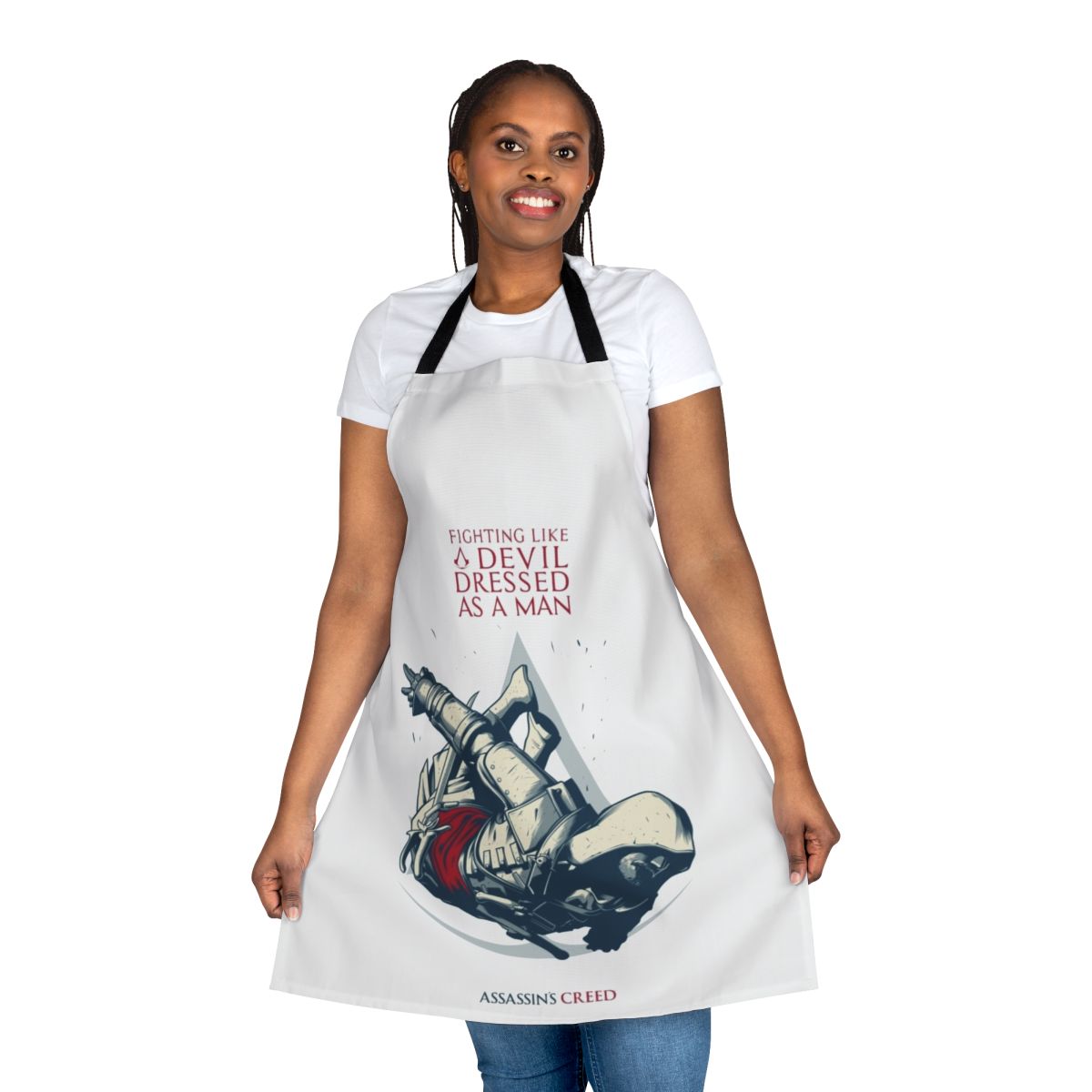 Apron featuring Edward Kenway's iconic "Leap of Faith" pose from the Assassin's Creed video game series