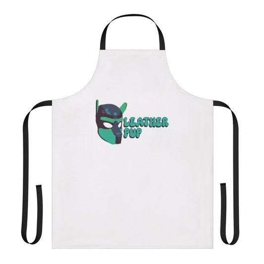 Leather apron with a puppy dog mask design, perfect for kinky and BDSM enthusiasts.