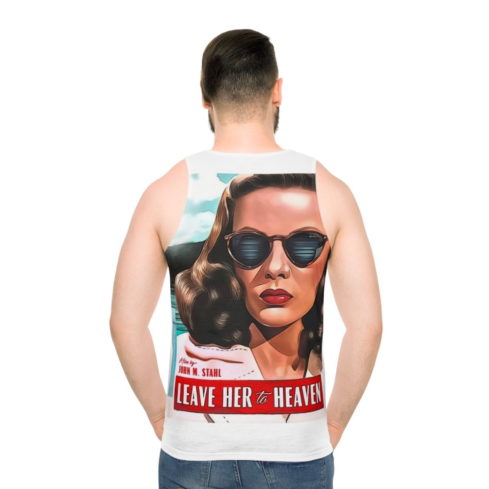 Unisex tank top featuring the vintage movie poster of "Leave Her to Heaven" starring Gene Tierney