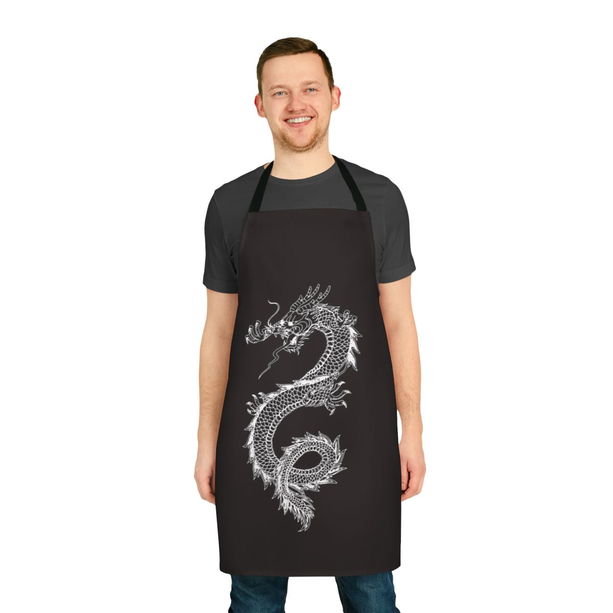 Legendary animals dragon silhouette design on a high-quality apron
