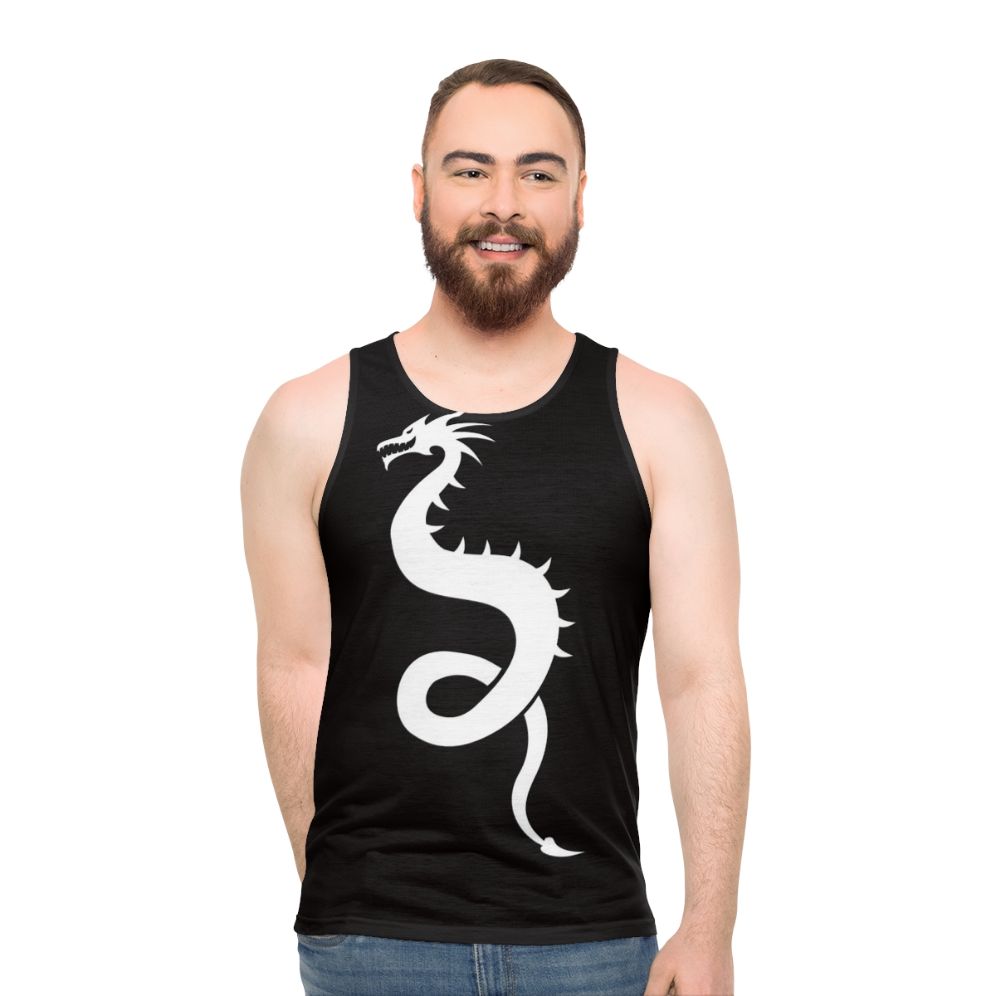 Unisex tank top with a cool dragon silhouette design