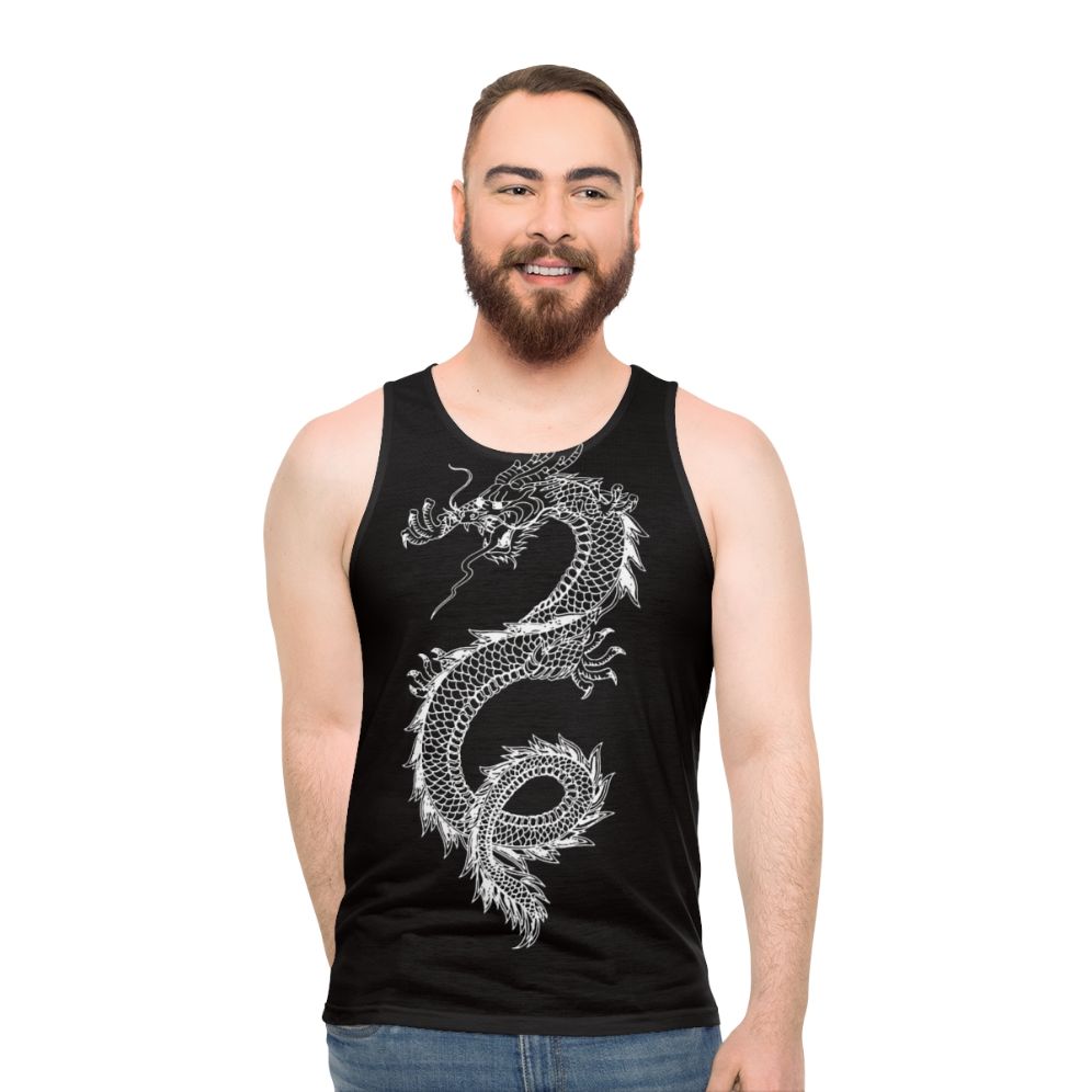 Legendary animals dragon silhouette unisex tank top