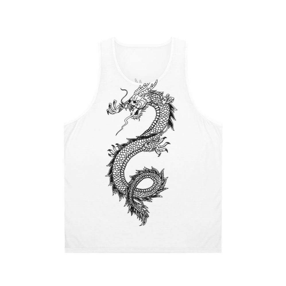 Unisex tank top featuring a cool dragon silhouette design