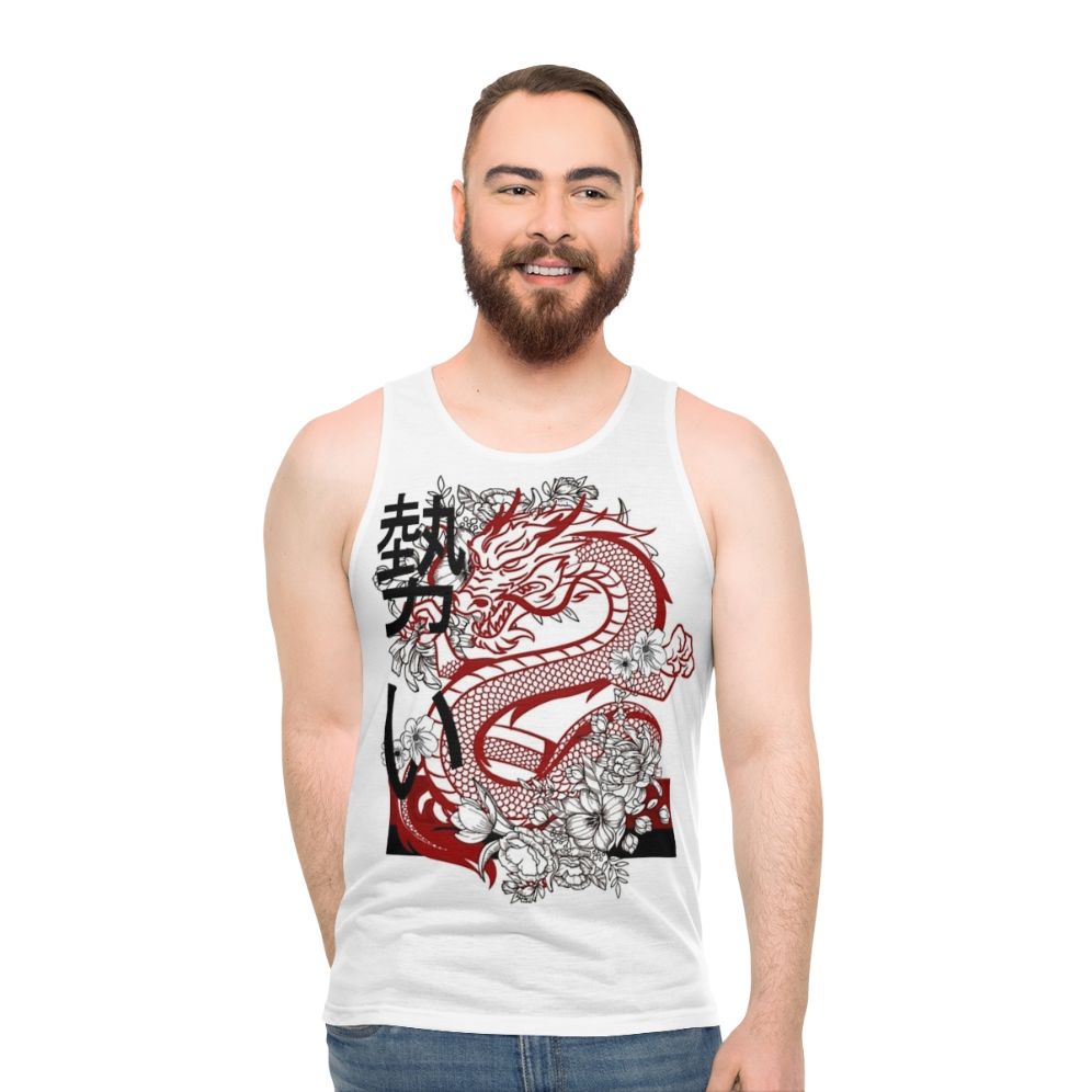 Unisex tank top featuring a legendary fantasy dragon silhouette