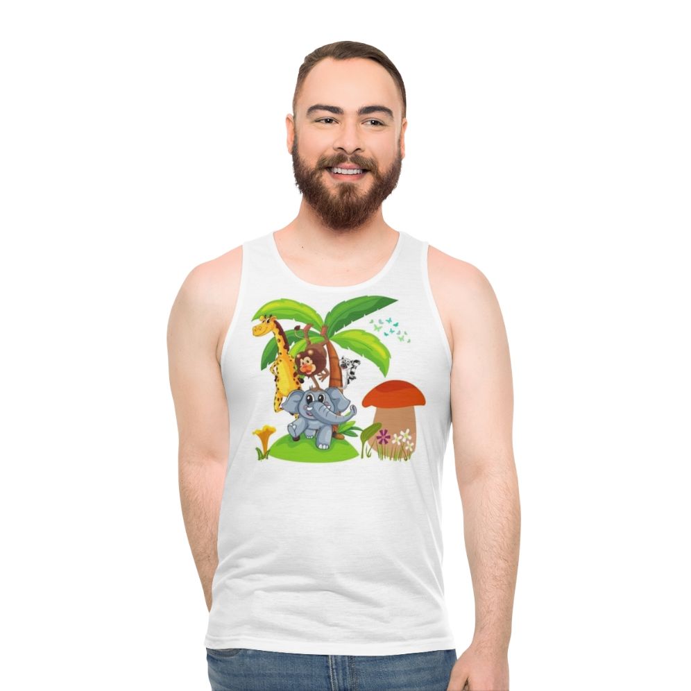 Unisex tank top with legendary animals design