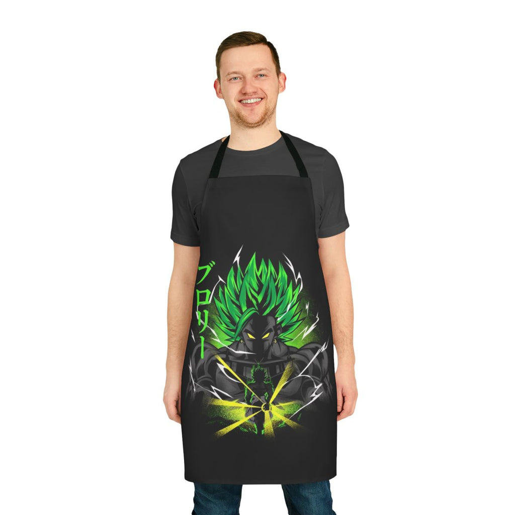 Legendary anime-inspired villain apron with superhero and cosplay design elements