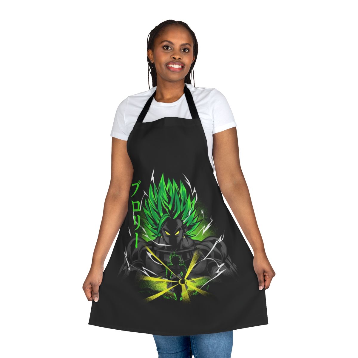 Legendary anime-inspired villain apron with superhero and cosplay design elements
