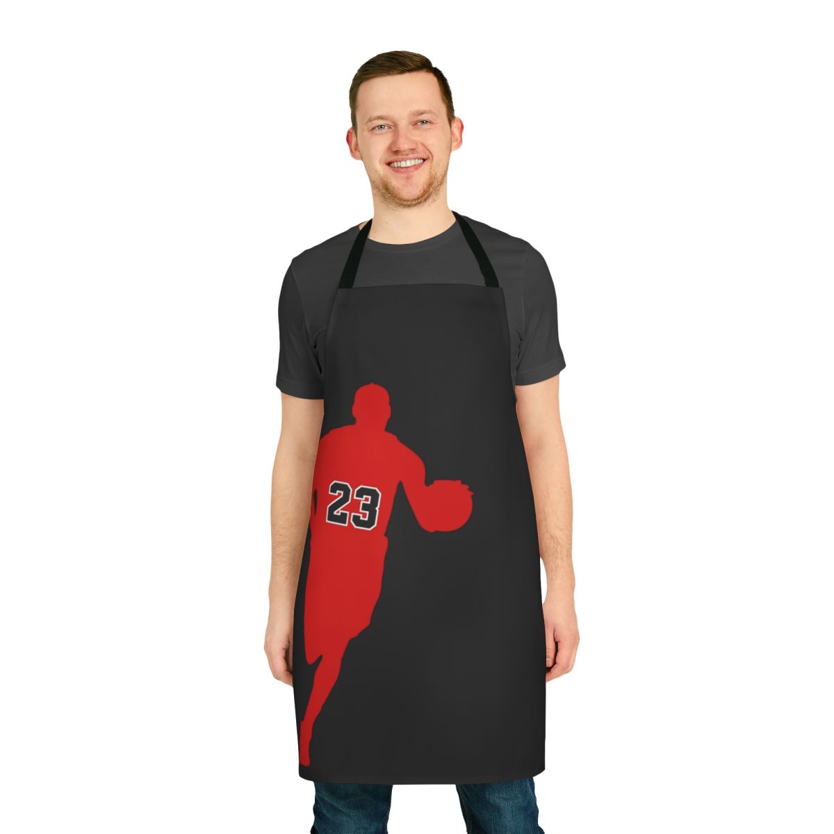 Apron featuring the iconic number 23 and silhouette of basketball legend Michael Jordan