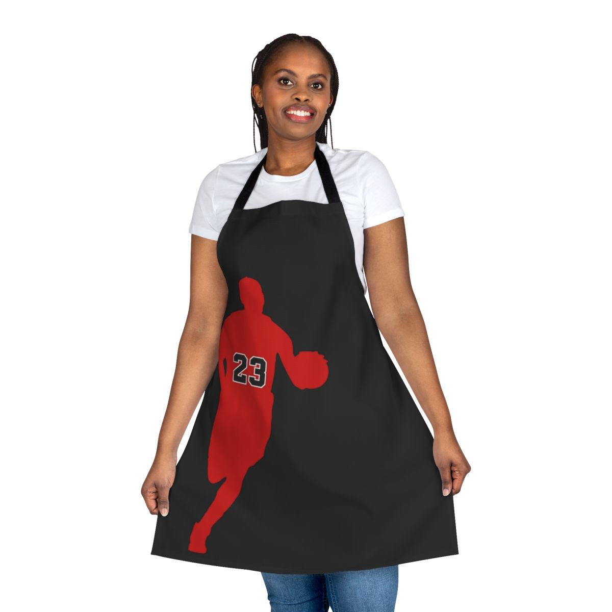 Apron featuring the iconic number 23 and silhouette of basketball legend Michael Jordan