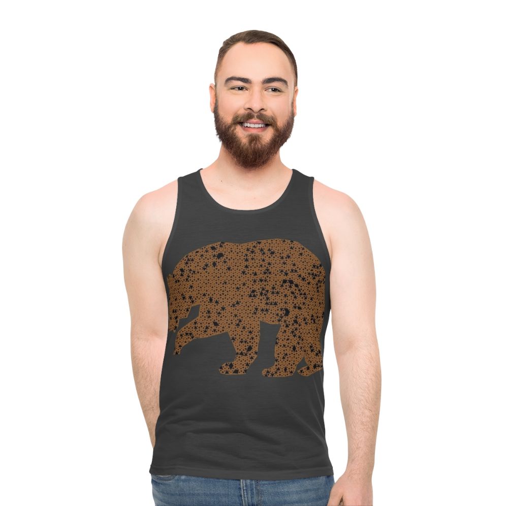 Legendary bear unisex tank top with colorful nature-inspired art
