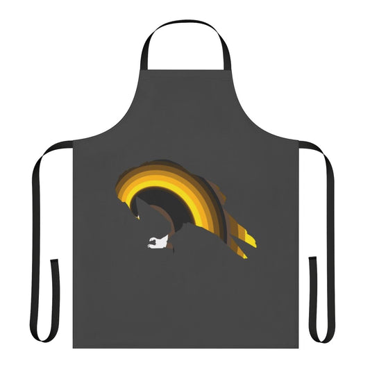 A vibrant and abstract apron featuring a crow, a legendary animal and spirit guide.