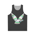 Legendary dove unisex tank top featuring colorful abstract animal art