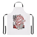 Stylish apron featuring a silhouette of a fierce, legendary dragon