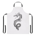 Legendary dragon silhouette printed on a black apron