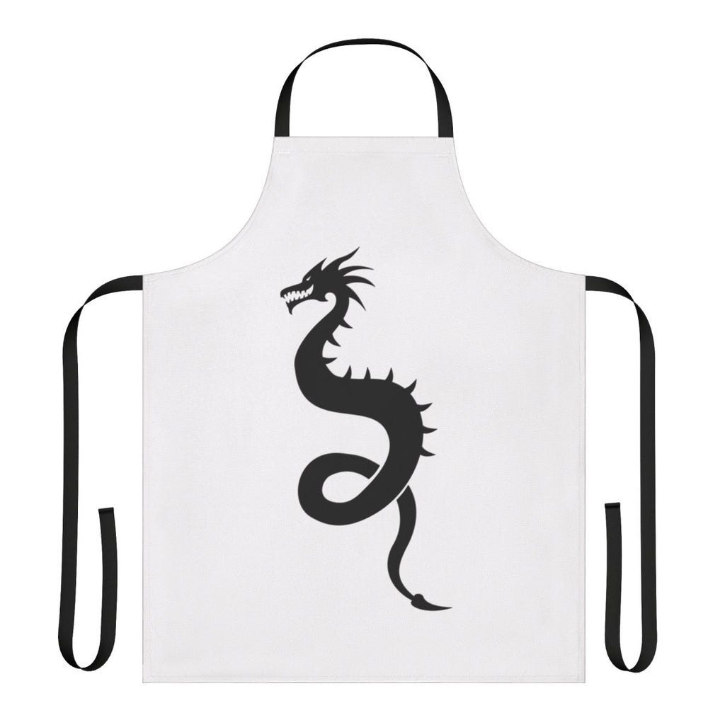 Apron featuring a detailed illustration of a legendary dragon in a silhouette design