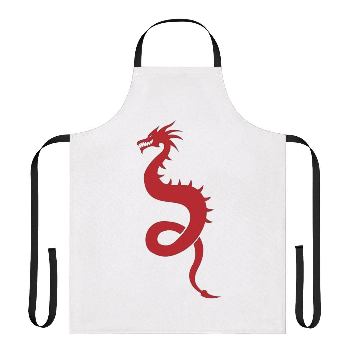 Apron featuring a detailed silhouette of a legendary dragon in a fantasy style