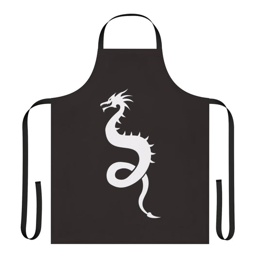 Legendary dragon silhouette apron with fantasy design