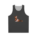 Unisex tank top featuring a watercolor fox design