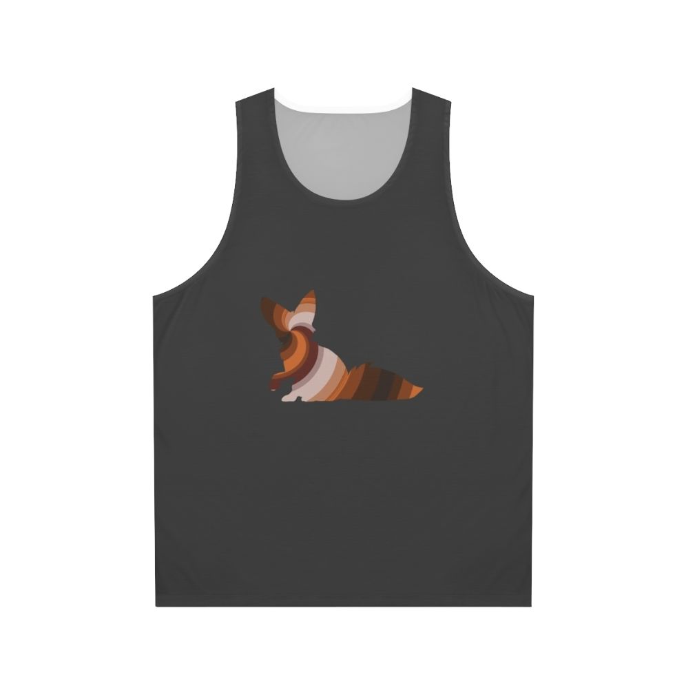 Unisex tank top featuring a watercolor fox design