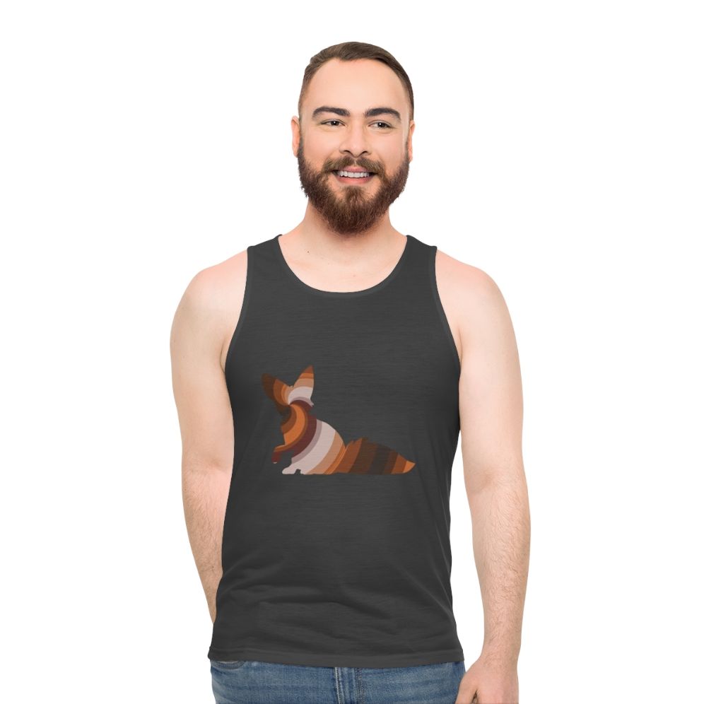 Unisex tank top featuring a watercolor fox design