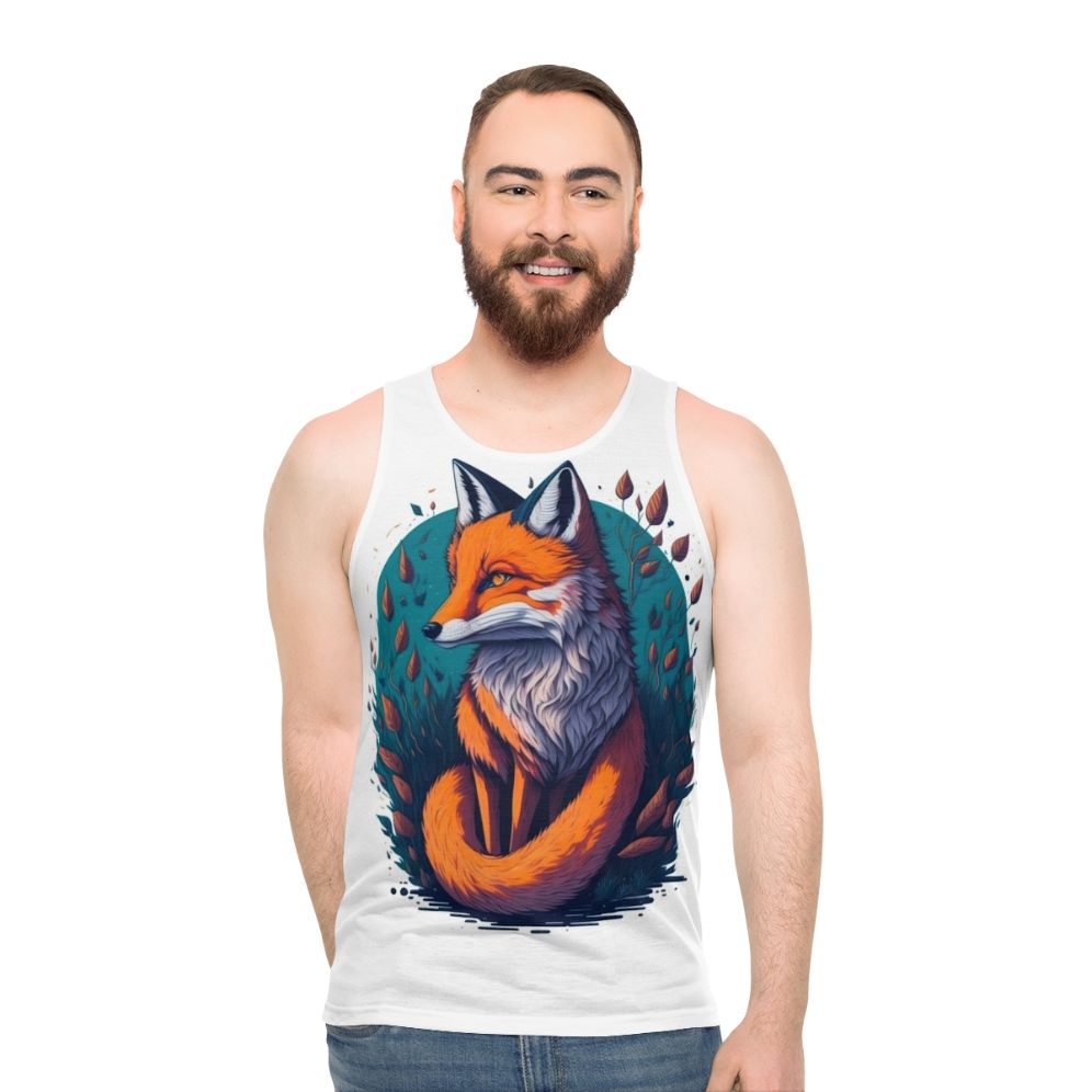Legendary Fox Unisex Tank Top with Pastel Watercolor Fantasy Design