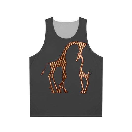 Legendary giraffe unisex tank top with colorful animal art design