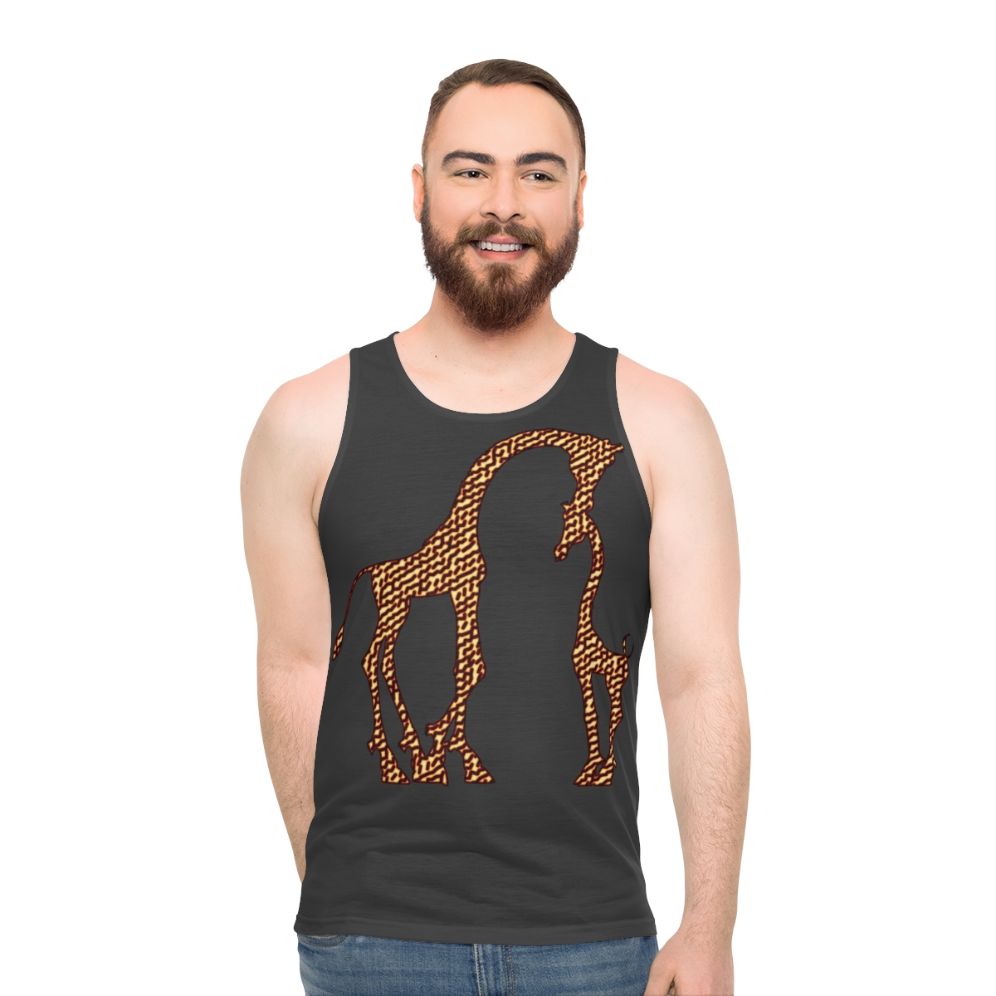 Legendary giraffe unisex tank top with colorful animal art design