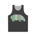 Legendary hippo unisex tank top with colorful animal art design