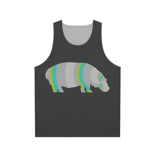 Legendary hippo unisex tank top with colorful animal art design