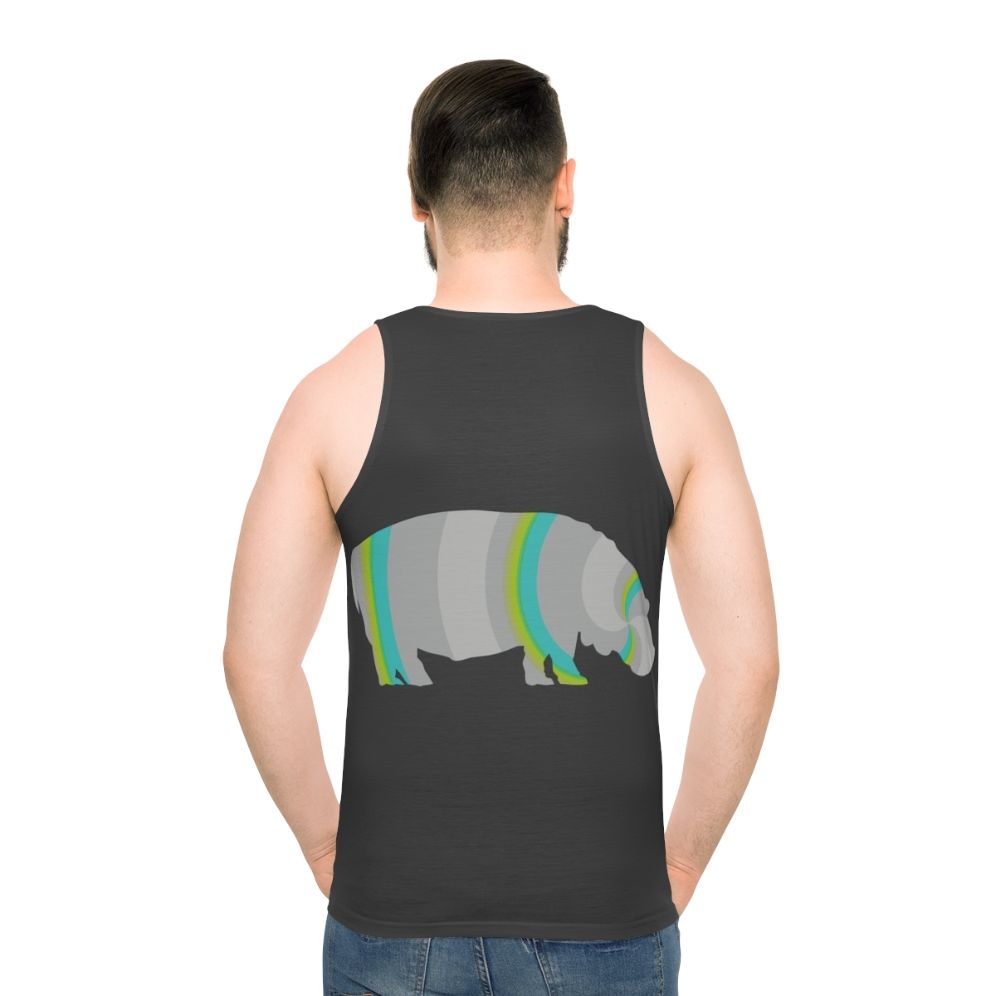 Legendary hippo unisex tank top with colorful animal art design