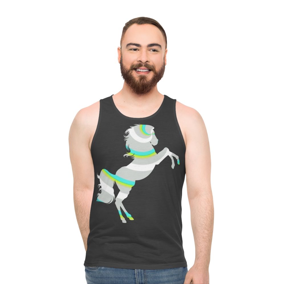 Legendary horse unisex tank top with colorful abstract animal art
