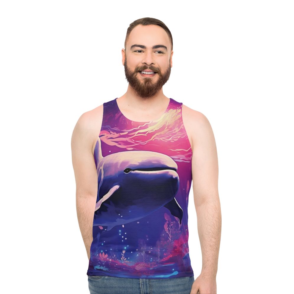 Unisex tank top featuring a design of legendary ocean animals