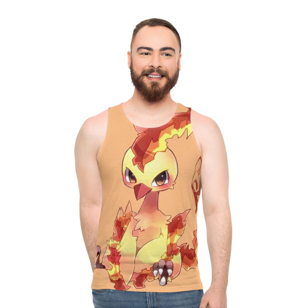 Unisex tank top featuring a cute phoenix, a legendary mythical creature