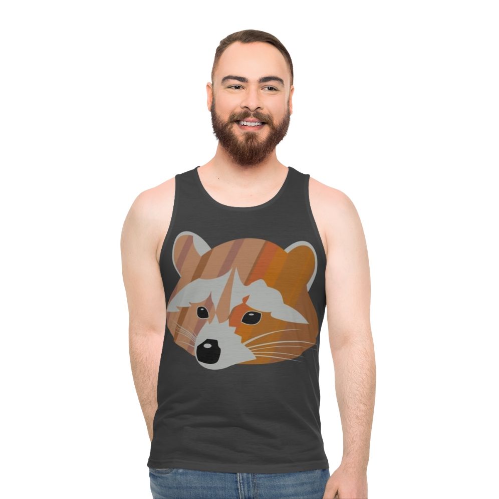 Legendary raccoon graphic on a unisex tank top
