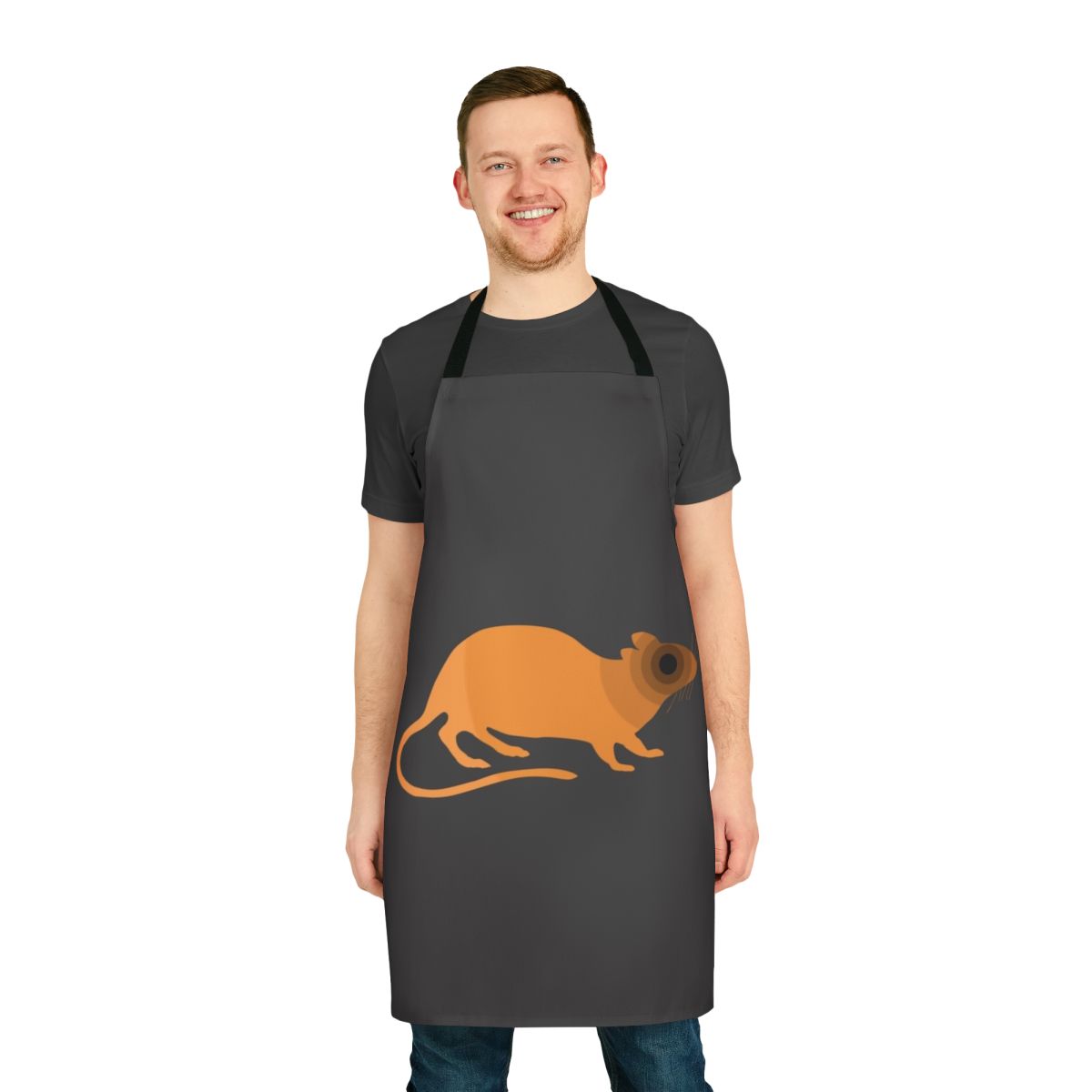 Colorful apron featuring a stylized rat or mouse design, part of the "Legendary Animals" collection