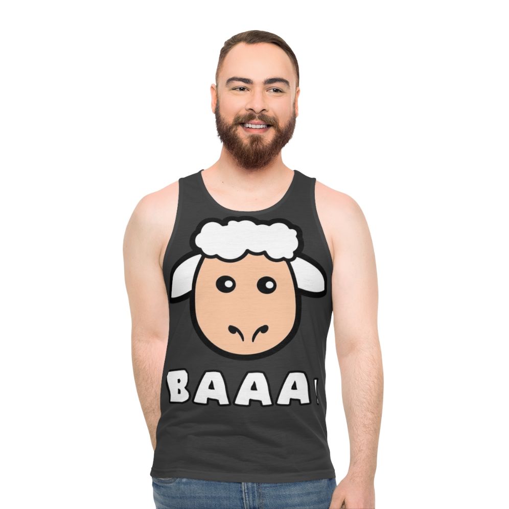 Unisex tank top featuring a colorful and abstract design of legendary sheep animals