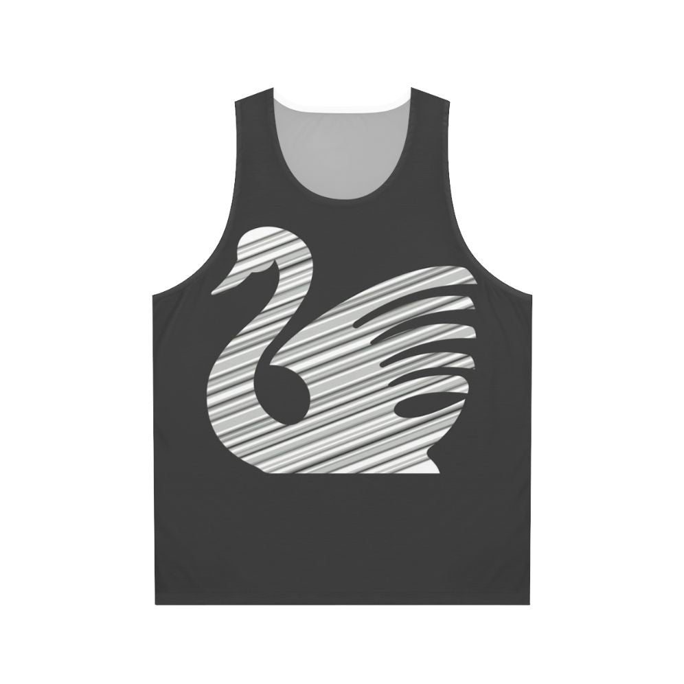Legendary swan unisex tank top with colorful abstract animal art design