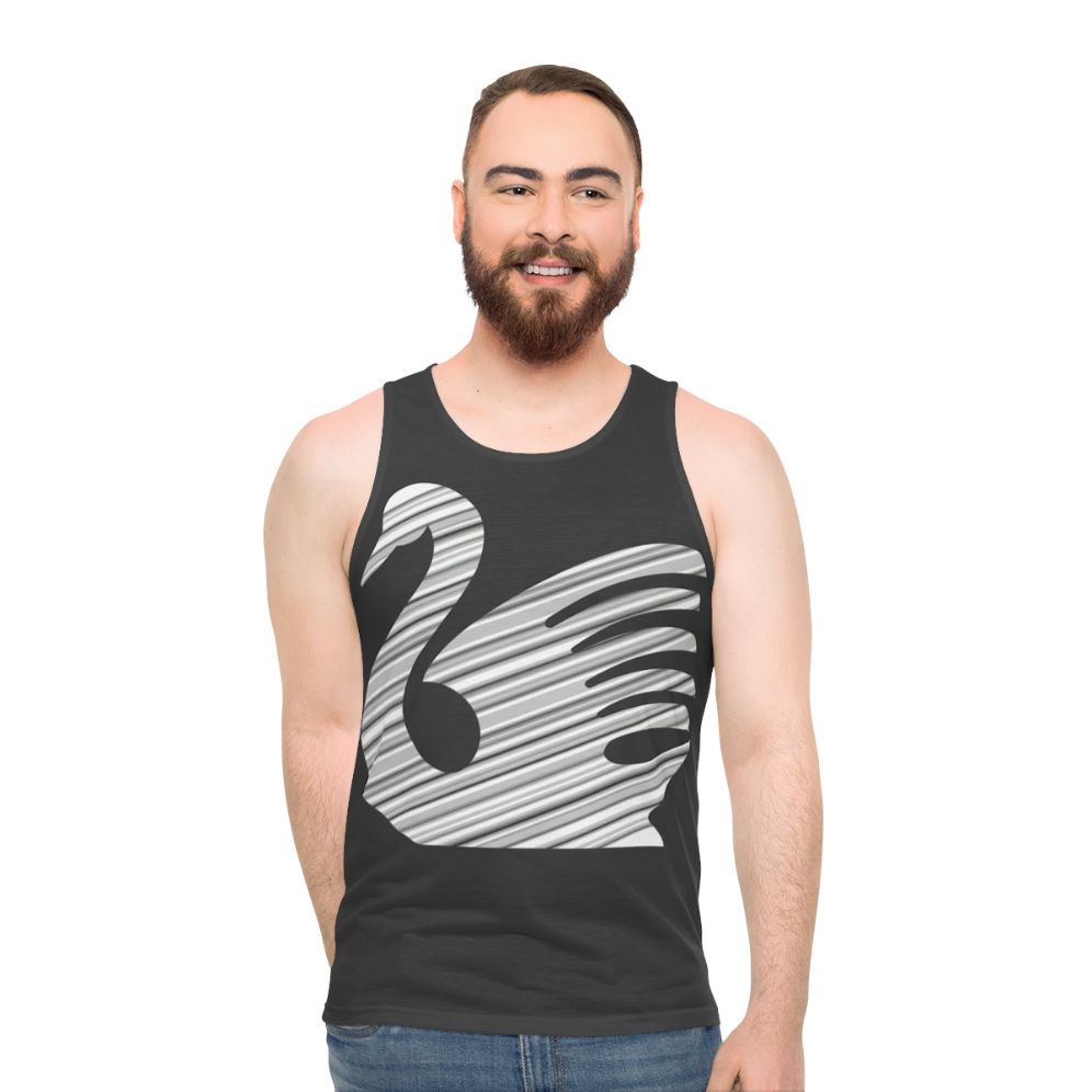 Legendary swan unisex tank top with colorful abstract animal art design
