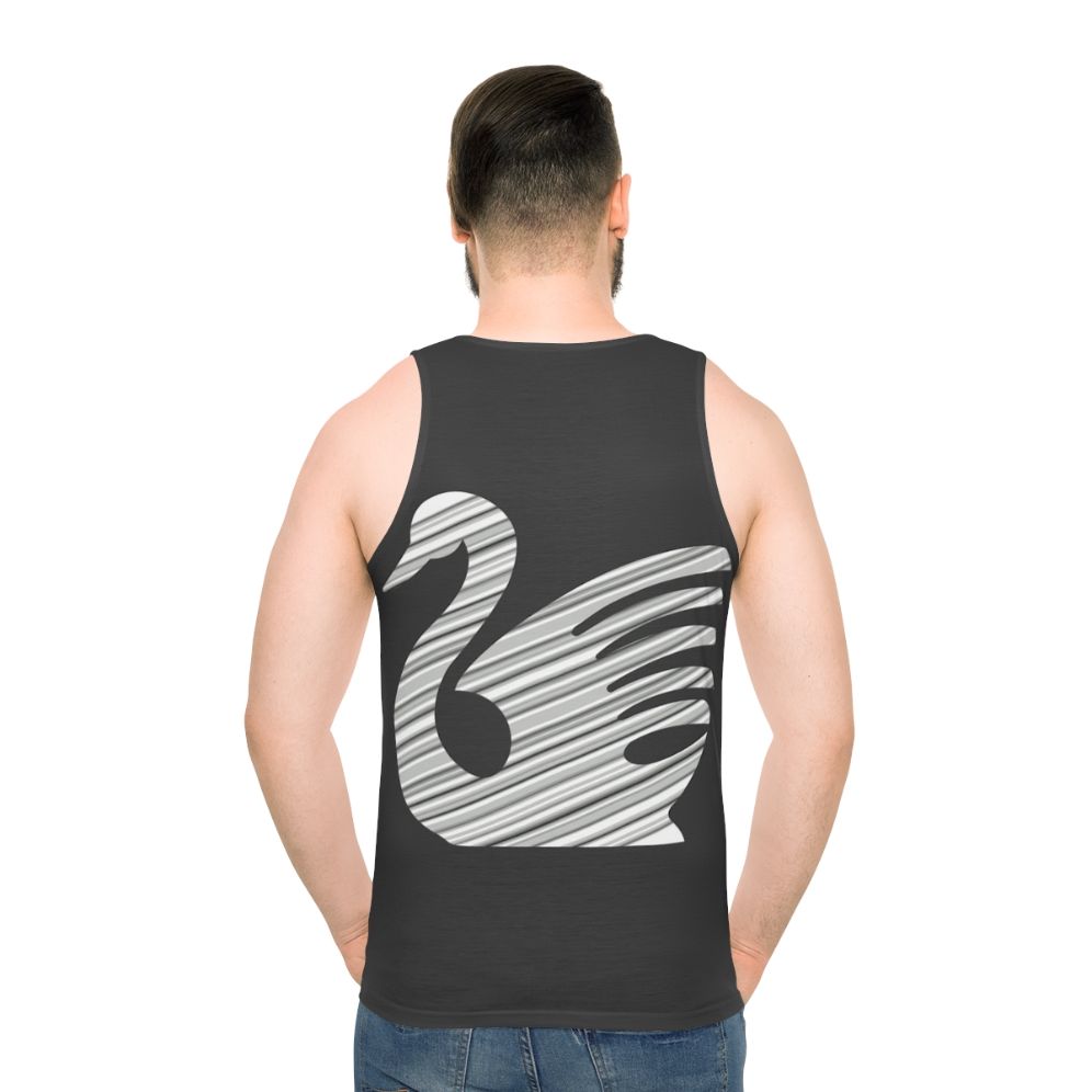 Legendary swan unisex tank top with colorful abstract animal art design