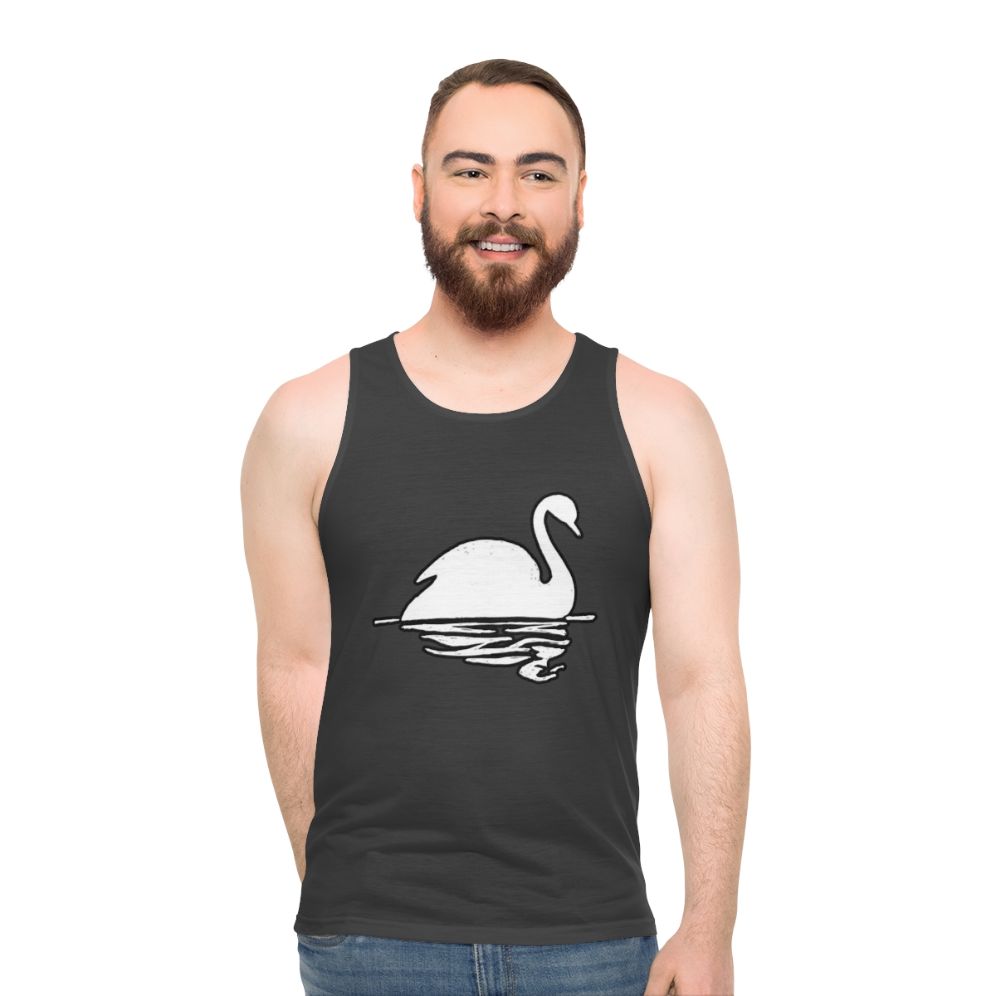 Unisex tank top featuring a beautiful swan design