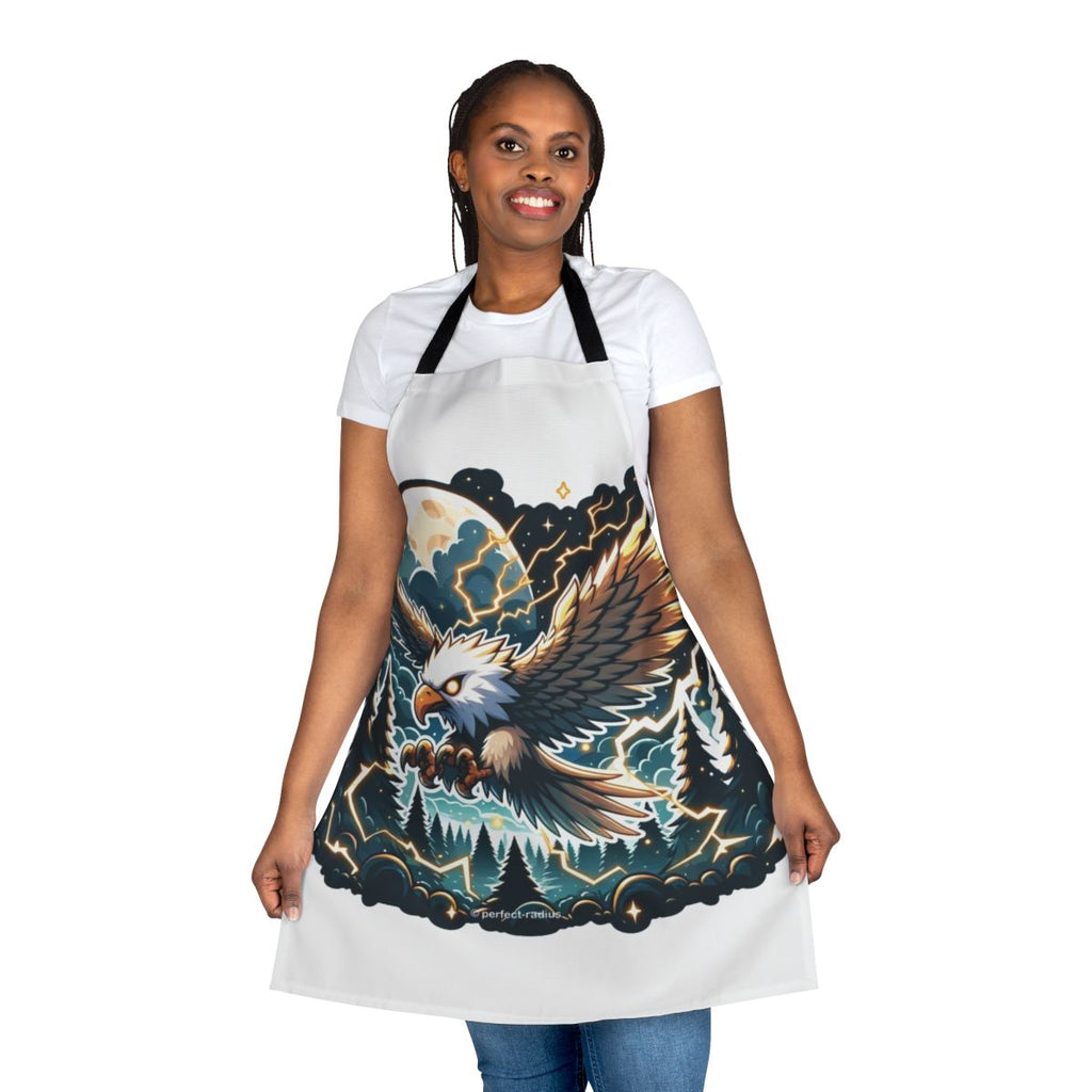 Illustration of a majestic thunderbird eagle on a kitchen apron