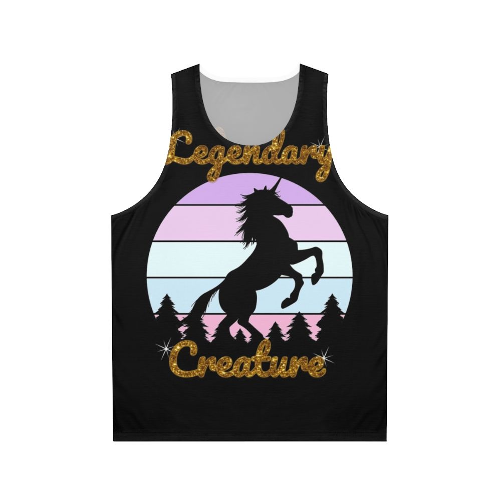 Legendary unicorn design printed on a unisex fantasy tank top