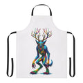 Embroidered apron featuring the legendary wendigo, a mythical creature from fantasy and folklore