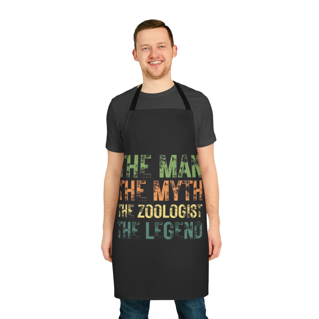 Apron featuring the text "The Man The Myth The Zoologist The Legend"