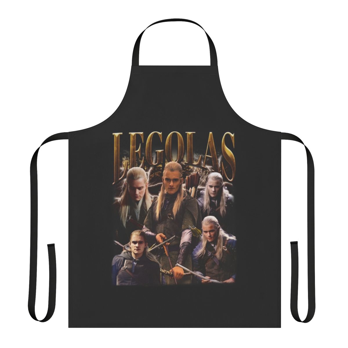 Legolas-inspired fantasy apron with Lord of the Rings imagery and design